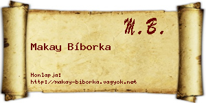 Makay Bíborka névjegykártya